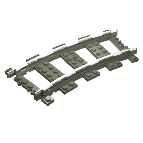 Lego Vehicle Track, Train, 9V Curved / Dark Gray