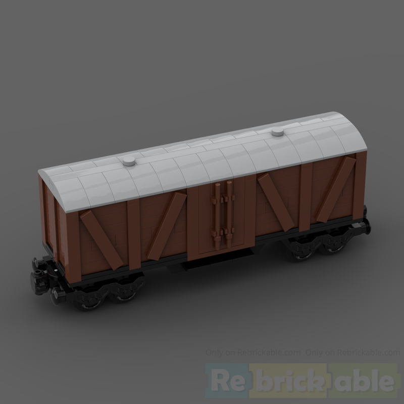 Lego 7 stud wide 4axle box car for 10277 crocodile locomotive