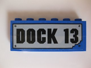 Lego Stickered Assembly 6 x 1 x 2 with 'DOCK 13' Pattern (Sticker) - Set 7045