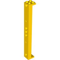 Lego Support 2 x 2 x 13 with 5 Pin Holes / Yellow