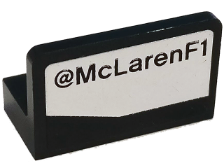 Lego Panel 1 x 2 x 1 with '@McLarenF1' Pattern Model Right Side (Sticker) - Set 75911