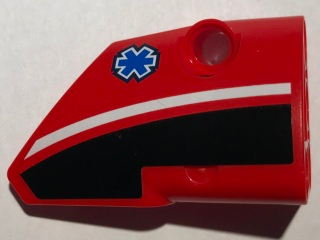 Lego Technic, Panel Fairing # 2 Small Smooth Short, Side B with EMT Star of Life Pattern (Sticker) - Set 8068