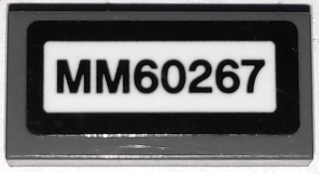 Lego Tile 1 x 2 with 'MM60267' Pattern (Sticker) - Set 60267