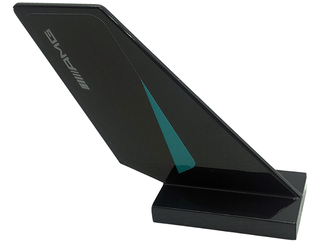Lego Tail Shuttle with Dark Turquoise Triangle and 'AMG' Logo Pattern on Both Sides (Stickers) - Set 76909 / Black