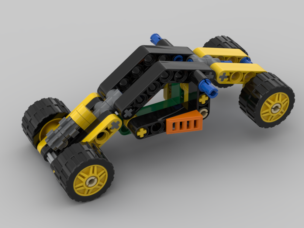 Lego Futuristic sportscar with four-wheel tilt steering