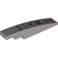 Lego Brick Curved 1 x 6 with Black Sponsors, Red Audi Logo Print