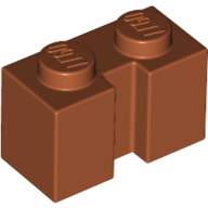 Lego Brick Special 1 x 2 with Groove / Dark Orange