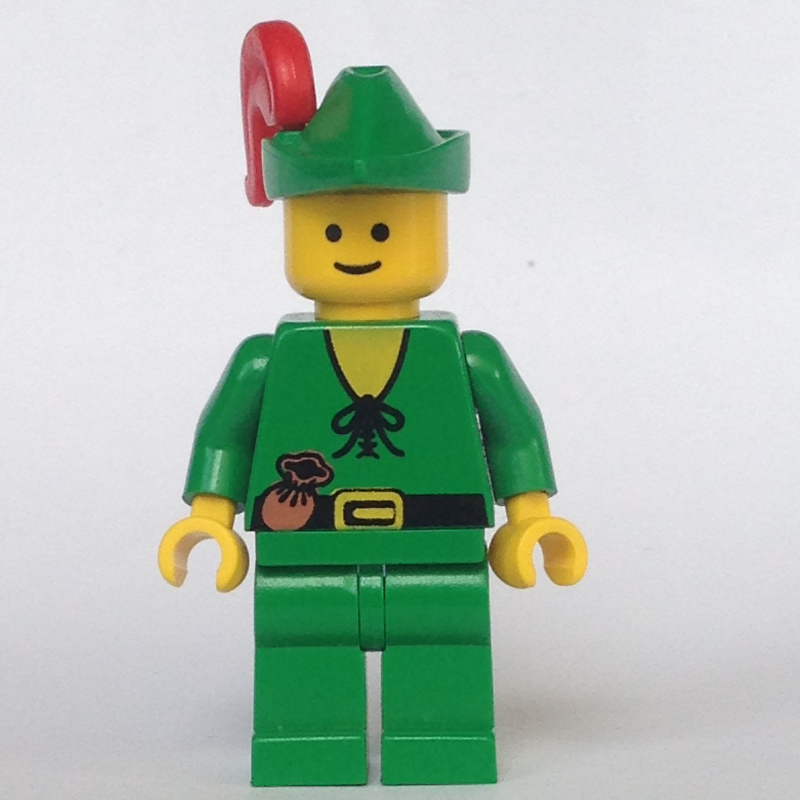 Lego Forestman (Forestmen) - Yellow, Green Hat, Red Plume