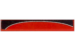Lego Tile 1 x 6 with Black Togokahn Pattern, Model Back (Sticker) - Set 8159 / Red