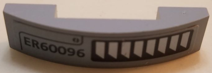 Lego Slope, Curved 4 x 1 x 2/3 Double with 'ER60096' and Air Vents Pattern Model Left Side (Sticker) - Set 60096