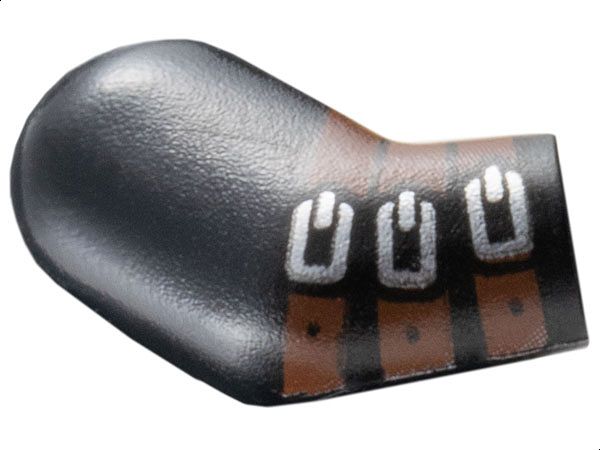 Lego Arm, Right with 3 Reddish Brown Belts and Silver Buckles Pattern