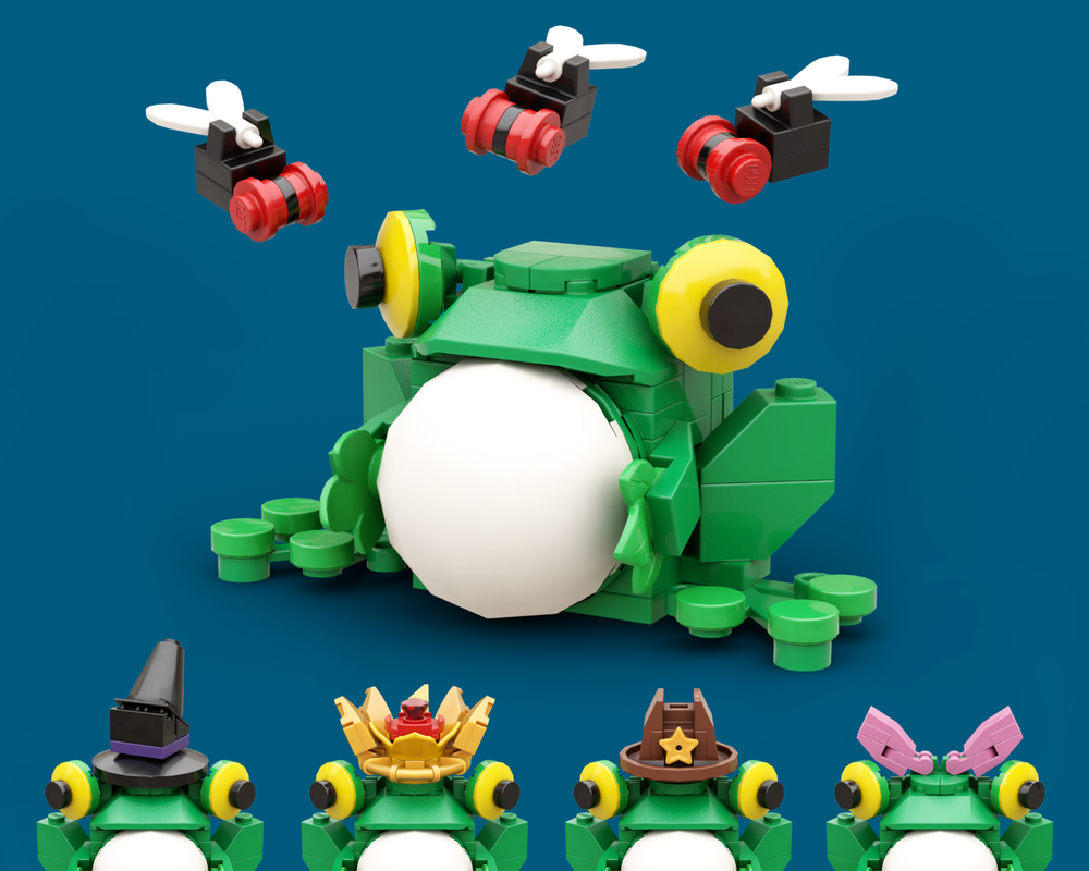Lego Crazy-Eyed Frog - with interchangeable hats