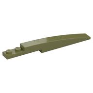 Lego Brick Curved 10 x 1 [Symmetric Inside Ridges] / Olive Green
