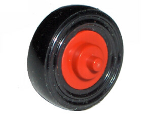 Lego Wheel Center Small with Stub Axles (Pulley Wheel) with Black Tire 14mm D. x 4mm Smooth Small Single (3464 / 3139)