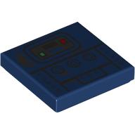 Lego Tile 2 x 2 with GONK Droid Panel print / Dark Blue