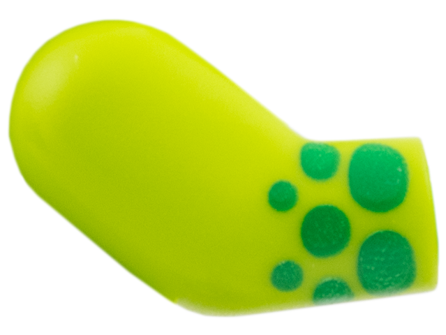 Lego Arm, Right with Green Spots Pattern / Lime