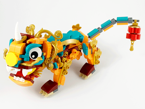 Lego Lion, Ceremonial (Nian) - Brick Built