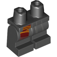 Lego Hips and Black Medium Legs with Dark Red Scarf Print / Black