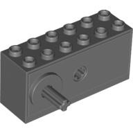 Lego Windup Motor 2 x 6 x 2 1/3 with Raised Shaft Base - Long Axle