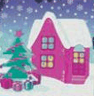 Lego Clikits Insert 4 x 4 with Christmas Tree with House Print