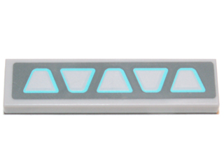 Lego Tile 1 x 4 with Light Bluish Gray Trapezoids on Dark Bluish Gray Background Pattern (Sticker) - Set 75013 / Light Bluish Gray