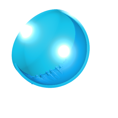 Lego Windscreen 6 x 6 x 3 Canopy Half Sphere with Hinge [Plain] / Trans-Light Blue