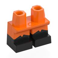 Lego Leg Short with Black Feet Pattern with Black Boots Print / Orange