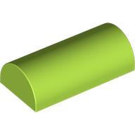 Lego Brick Curved 2 x 4 Double, No Studs, with Groove / Lime