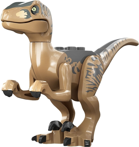 Lego Dinosaur Raptor / Velociraptor with Dark Bluish Gray Back