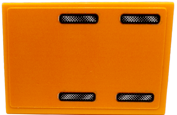 Lego Tile 2 x 3 with Black and Silver Air Vent Grilles Pattern (Sticker) - Set 76918 / Orange