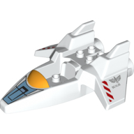 Lego Duplo Spaceship Body with Red Warning Stripes, Orange Windscreen Print