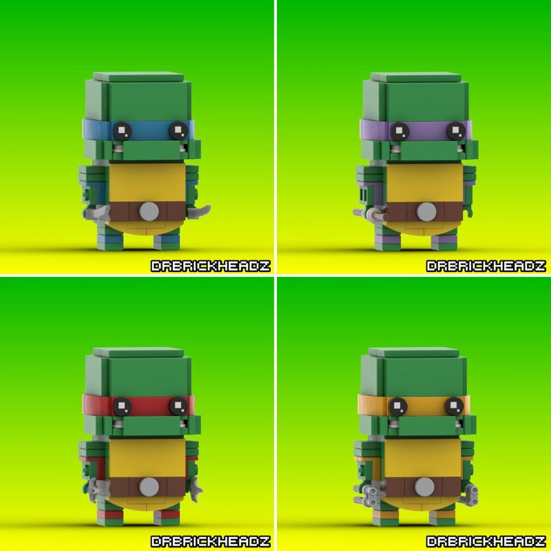 Lego Teenage Mutant Ninja Turtles, (1987) Brickheadz Bundle
