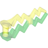 Lego Wave / Lightning Angular, Double with Marbled Trans-Green Pattern