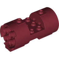 Lego Cylinder 3 x 6 x 2 2/3 Horizontal Hollow Studs / Dark Red
