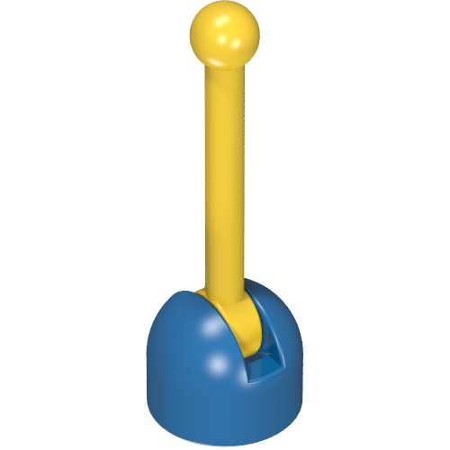 Lego Lever Small Base with Yellow Lever / Blue