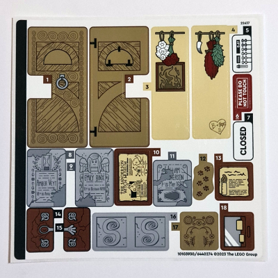 Lego Sticker Sheet for Set 21341-1 / [No Color/Any Color]