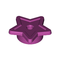 Lego Tile, Star with Stud Holder, Pin Hole / Magenta