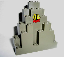 Lego Rock Panel 3 x 8 x 7 Triangular (LURP) with Fish Pattern Upper Middle (Sticker) - Set 6558