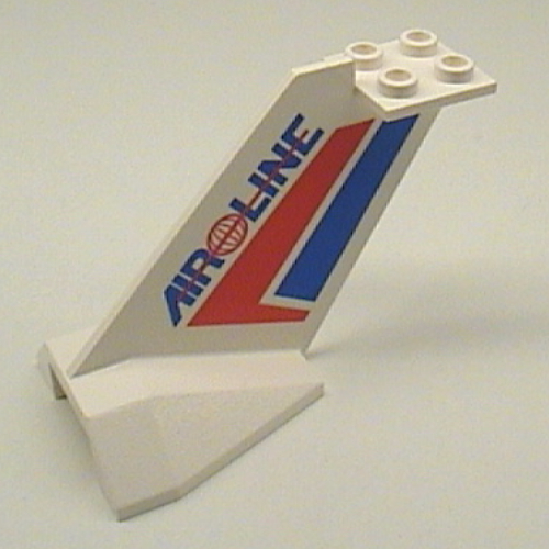 Lego Tail Wedge with Air Line with Red Globe Logo and Red/Blue Stripes Print / White