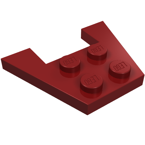 Lego Wedge Plate 3 x 4 without Stud Notches / Dark Red