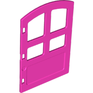 Lego Duplo Door 1 x 4 x 4 with Four Panes, Different Size and Curved Top / Dark Pink