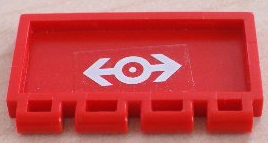Lego Hinge Train Gate 2 x 4 with Train Logo White Pattern (Sticker) - Sets 4543 / 4549 / 4563 / 4564