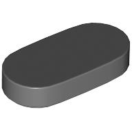 Lego Tile Round 1 x 2 / Dark Bluish Gray