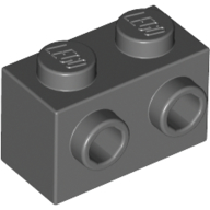 Lego Brick Special 1 x 2 with 2 Studs on 1 Side / Dark Bluish Gray