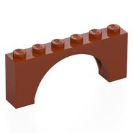 Lego Brick Arch 1 x 6 x 2 - Thin Top without Reinforced Underside [New Version] / Dark Orange