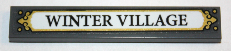 Lego Tile 1 x 6 with 'WINTER VILLAGE' Pattern (Sticker) - Set 10259