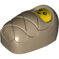 Lego Bundled Child / Papoose with Yellow Face, Eyes with White Pupils Print / Dark Tan