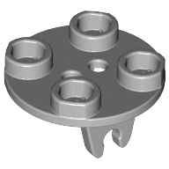 Lego Wheel Holder, Plate, Round 2 x 2 Thin with Clips / Light Bluish Gray