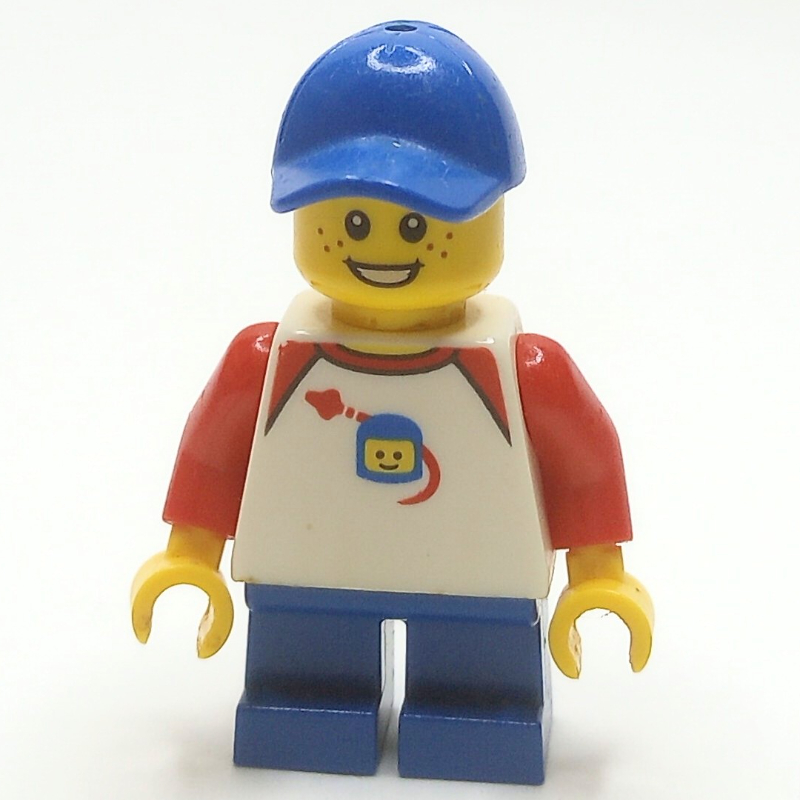 Lego Kid - White Torso, Blue Legs, BLue Cap