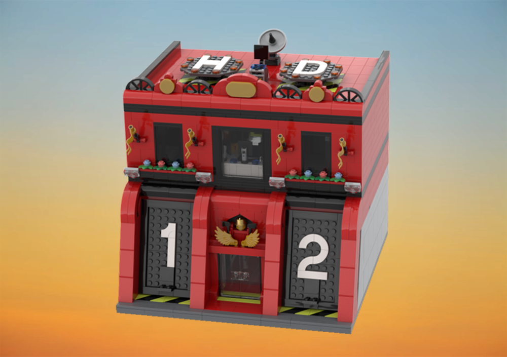 Lego Fire Station (Open Back)